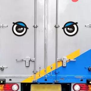 앵그리 왕눈 자동차 스티커 졸음방지 모양화물차눈이 잠깨우는이 모양 트럭 버스 안전 후부반사판 차량 이