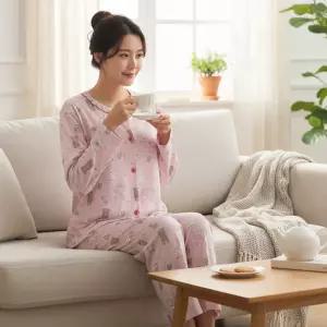 여성 파자마바지 상하세트 면100 캐릭터팬츠 홈웨어 여자잠옷 웨어