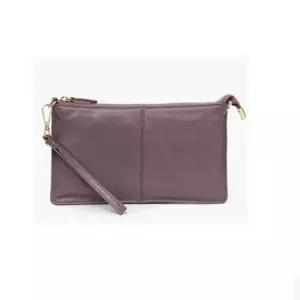 슬림 크로스 가죽 스트랩 클러치 겸 핸드백 가방 퍼플