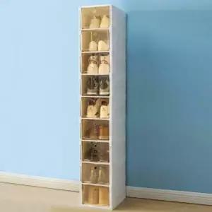 라이프 QCA771Y1 홈 접이식 9단 신발 정리함 화이트 정리