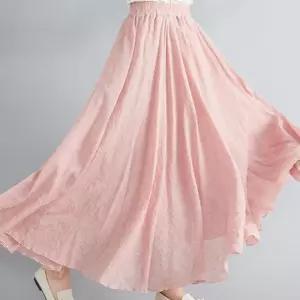 [라일리여성의류] Rly 아사면 여름 봄 플레어 롱스커트 롱치마