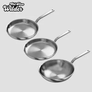 [엠엔]OMW 통5중 316 스테인레스 후라이팬 3종 (24cm + 28cm + 궁중팬 26cm) 올드맨와일더