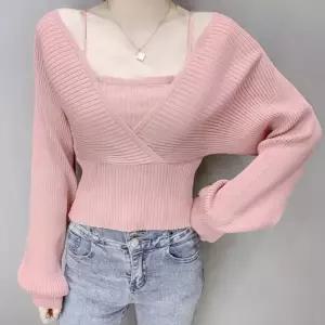 [신상오픈런]백리본 여리 발레코어 랩니트 끈나시 레이어드룩 (30546411)