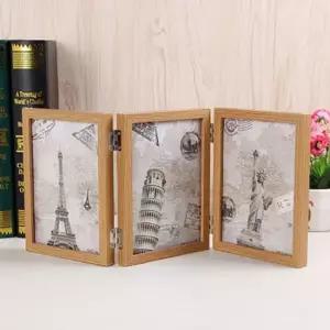 거실 탁자 가족 양면 슬라이드 3단 접이식 액자 5x7 탁상액자