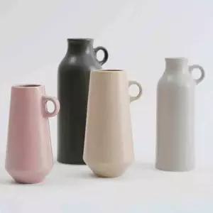 도자기 화병 핑크 색상 세라믹 꽃꽂이용 저그 홈데코 빈티지 꽂병 오브제 꽃이