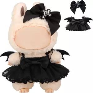 17cm 루부복과 호환되는 인형 옷 2개 검은색 의상 액세서리 세트에는 인형용 드레스 1개 고급 의상용 활