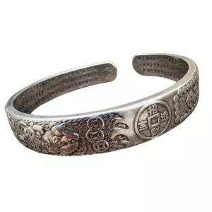 불교 풍수 재물운 육자진언 실버 빈티지 비휴 팔찌 기기도 소원성취 남성 엄마선물 행운 우정 커플 부처님