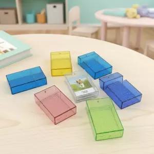 핑크풋 글리터 포토 카드 케이스 명함 아크릴 홀더 립스틱 보관통 휴대용 랜덤발송 (2개)