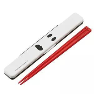 스누피 페이스 무소음 젓가락세트 18cm아이 학생 휴대용 캐릭터 심플 소풍 남아 여아 어린이 무통 케이스