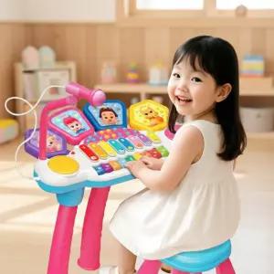 베베핀 드럼 피아노 말하고 노래하는 악기 장난감 마이크 멜로디 건반 노래 연주 음악놀이