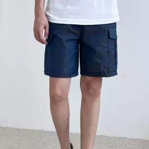 데일리 비치 웨어 남자 허리밴딩 카고 반바지바캉스룩 밴당 휴가 밴딩