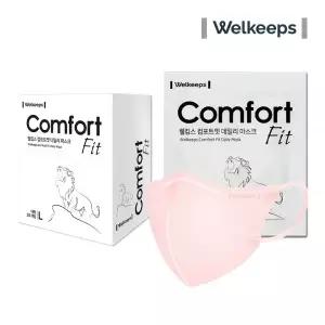 웰킵스 새부리형 마스크 컴포트핏 일상용품 핑크 25개입 MNA