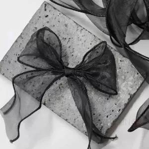 쉬폰리본 블랙 포장포장끈 선물끈 예쁜 장식 포장용 생일축하