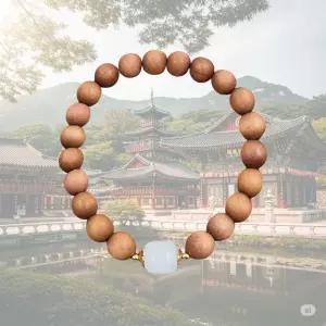 향나무 원목 구슬 팔찌 (우드) 비휴 불교 행운 소원 패션염주 목걸이