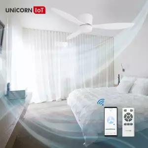[유니콘] IOT 52인치 스마트 실링팬 저소음 원격제어 리모컨 LED조명 DCF-K52077