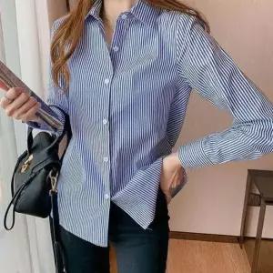 [의류] 봄가을 베이직 스트라이프 블라우스 셔츠 오피스룩