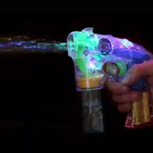 자동버블건 투명 LED 비누방울 버블 총 17x12cm 2개