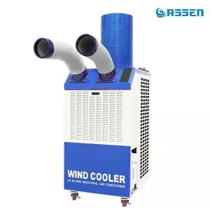 아쎈 20L 2구 자바라 산업용에어컨 FWPC-6100P /리모컨 이동식 실외기없는 공업용 업소용 일체형 공장 창고