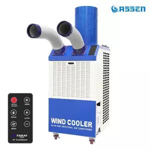 아쎈 20L 2구 자바라 산업용에어컨 FWPC-6100 / 리모컨 이동식 실외기없는 공업용 업소용 일체형 공장 창고