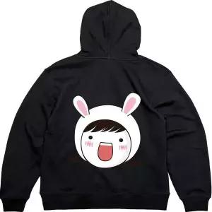 헤비후드집업 뒷면 토끼 모자 귀여운 소녀그림 다양한색상