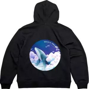 헤비후드집업 뒷면 꽃 구름위를 나는 고래 그림 다양한색상