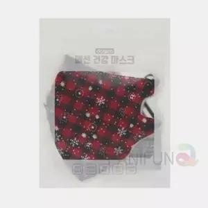 ( )눈꽃 마스크 레드블랙 패턴마스크 디자인마스크 이쁜마스크 길이조절마스크 조절마스크