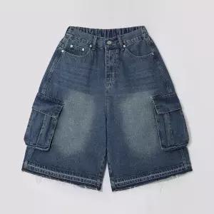 [하프클럽/엠엔씨]카고워싱 버뮤다 뒷밴딩청반바지 (MDSP334FF)