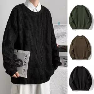 남자 베이직 디자인 오버핏 라운드넥 니트 티셔츠긴팔 목폴라 반티 폴라 터틀 화이트 골지 겨울 가을 남성