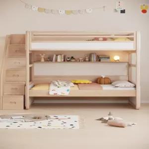 소형 이층침대 원목 다용도 두꺼운 신형 서랍형 실용적 아기자기 프레임 침대가드 안전