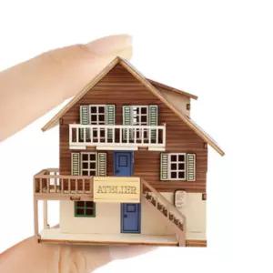 DIY 나무 조립 모형 건축 건물 만들기 미니 아뜰리에 만들기놀이 카페 목재 키트 물만들기