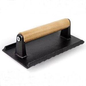 주철 직사각 스타일 입 눌림판 스트라이프 바베큐 철판 꼬치 껍데기 고기 누름판