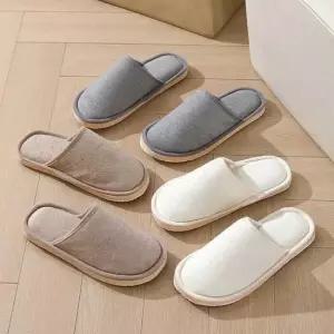 [라일리] Rly 거실 실내 용 홈 슬리퍼 앞막힌 포근 패브릭 겨