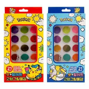 포켓몬 붓팔레트 고형 그림물감(122328) 고체 세트 캐릭터 어린이 놀이 미술