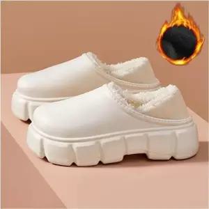 [라일리] Rly 여성 통굽 플랫폼 털실내화 퍼안감 기모 슬리퍼