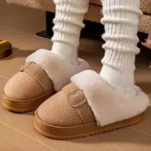 [라일리] Rly 방한 여성 겨울 슬리퍼 따뜻한 홈 슬리퍼 퍼 안