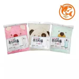 아기 귀여운 수영 후드 수건 물놀이 다용도 비치타올 여름용 아기용