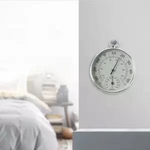 레트로 아날로그 온습도계 실버도 디지털 측정 다용도 온도계