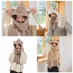 겨울 여성 목도리 스카프 귀마개넥워머 장갑 털장갑 머플러 털목도리 바람막이 퍼목도리