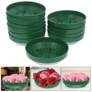 꽃폼 트레이 꽃꽂이 키트, 녹색 라운드, 젖은 꽃, 웨딩 통로, 파티, 10 개