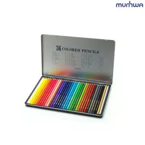 문화 고급 36색 연필 틴케이스 수채화 미술 36수체 36 깔연필 상연필