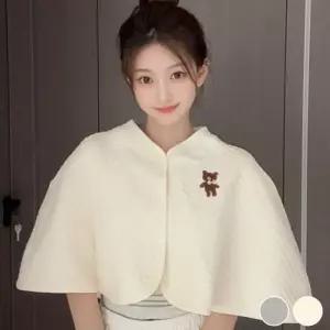사계절 다용도 곰돌이 어깨 케이프 URD 461망토담요 어깨숄 판쵸