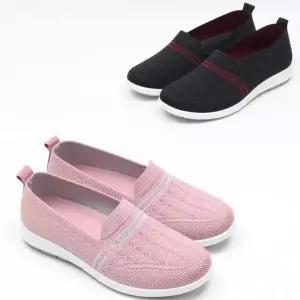 [신세계라이브쇼핑][옷자락] 여자 데일리 발편한 모던 니트 슬립온 플랫슈즈