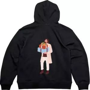 [셀러에이드]기모후드집업 뒷면 선물꾸러미 퇴근길에서그림 다양한색상