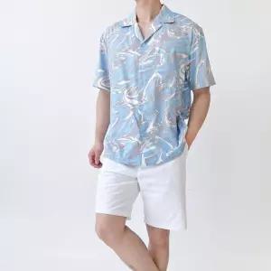 휴양지 바캉스 비치 남자 오버핏 반팔 남방 셔츠 오버 바다 여름 휴가룩 웨어 해변