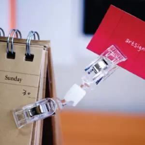 1볼 양쪽집게 소형 쇼클립 10개홀더 알림판 매장전시 안내판 메모꽂이다관절 POP 가격표 마트 카드 행거