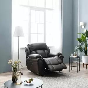 (수도권무료) 시트앤모어 편안한 휴식공간 전동 1인용 천연통가죽 리클라이너 소파 KC4112