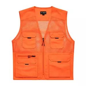 랜더스 망사 조끼 LD480 형광오렌지수납 낚시 전용 등산 다용도 많은