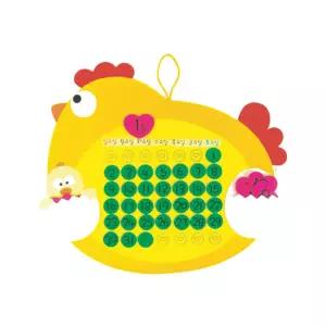 펠트달력-꼬꼬닭 환경꾸미기 안전달력 어린이집 유치원 만년 찍찍이 환경판 꾸미기
