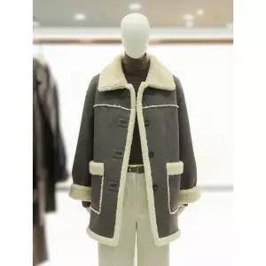 {매장정품} 씨씨콜렉트 페이크 무스탕 리버시블 하프코트E244PSJ165다크그레이_DG 1303496