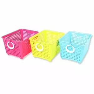 (set)사각팬시고리바구니(색상램덤)140x110x85mm UJS978V6 25개